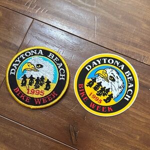 1995 Daytona Beach Florida FL Bike Week Motorcycle Patch & Sticker set NEW